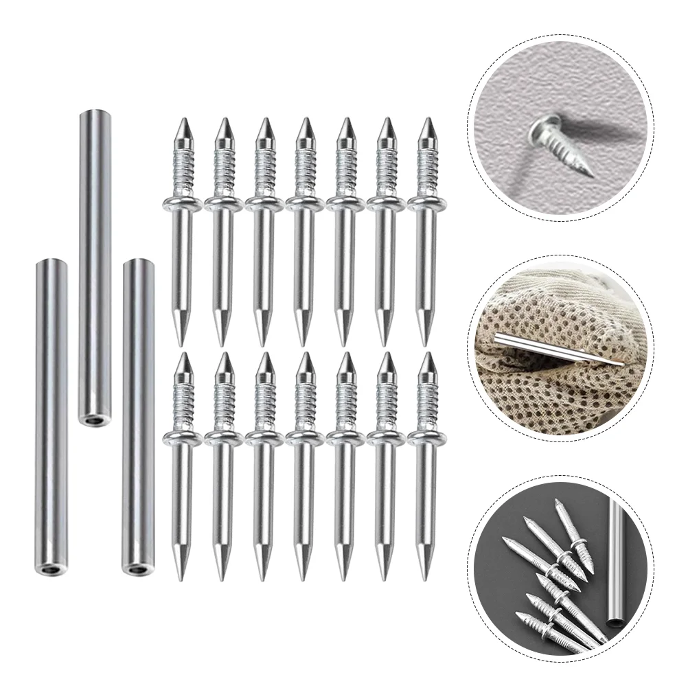 300 Pcs Double-headed Fixing Nail Skirting Board Nails Picture Hanging for Baseboard Trim Seamless Silver Thread Sided