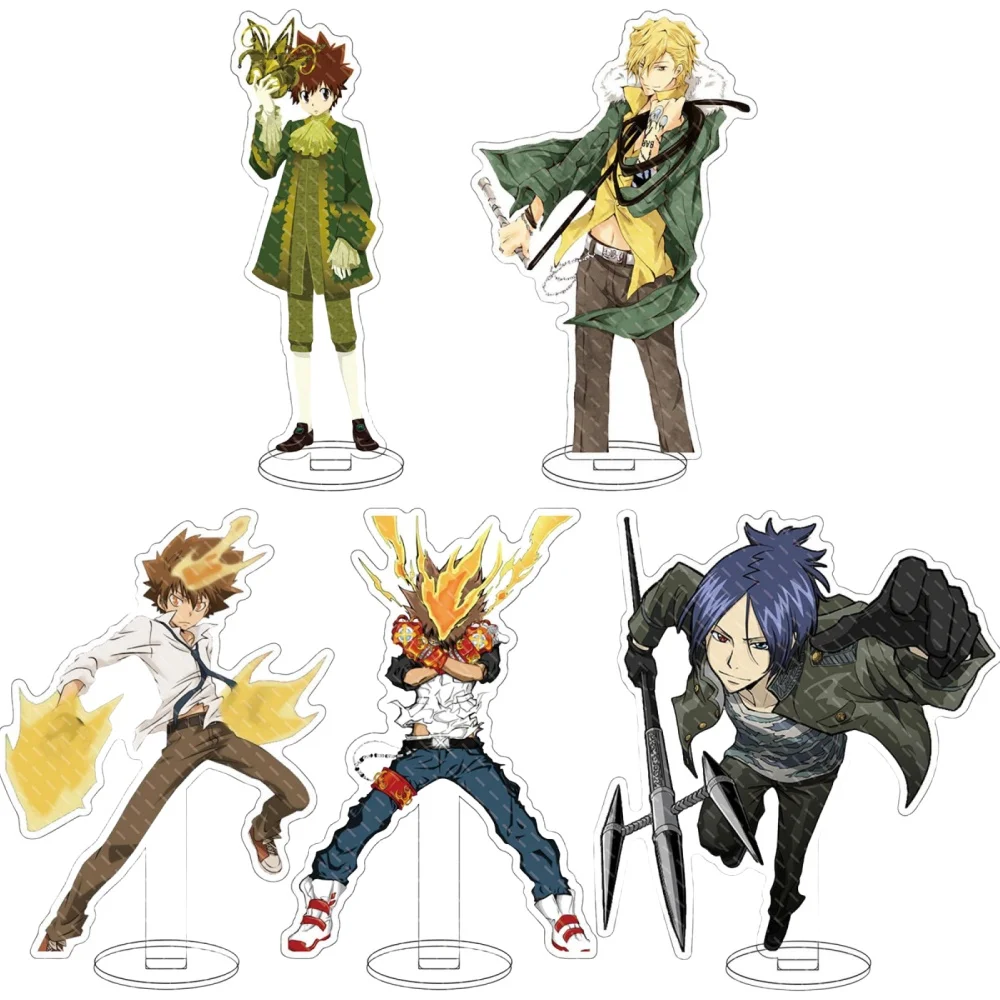 Cartoon Anime Fans Gifts Family Teachers HITMAN REBORN Acrylic HD Figure Stand Collection Sawada Tsunayoshi Chrome About 15cm