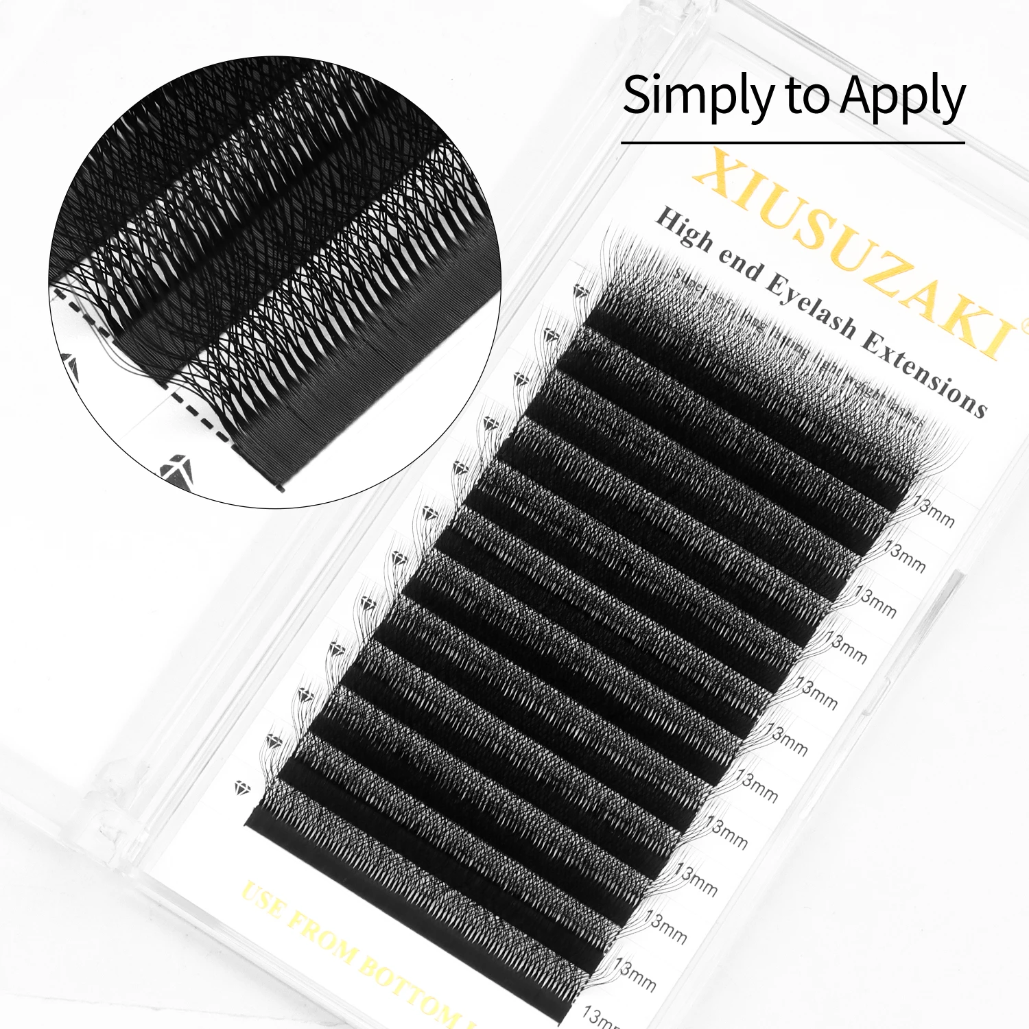 XIUSUZAKI L/LU/M Curl 6D W Eyelash Extension Premium Mink Soft Natural False Lashes Premade ปริมาณพัดลมขนตาแต่งหน้าเครื่องมือ