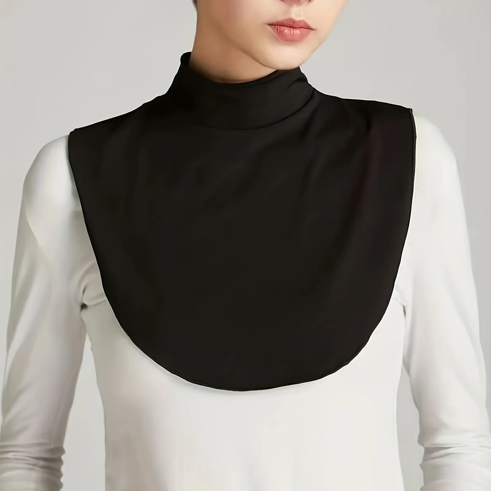 Cubierta de cuello de tortuga para mujer musulmana, jersey modal suave, cubierta completa, cuello alto, ropa islámica, accesorio de ropa para damas,