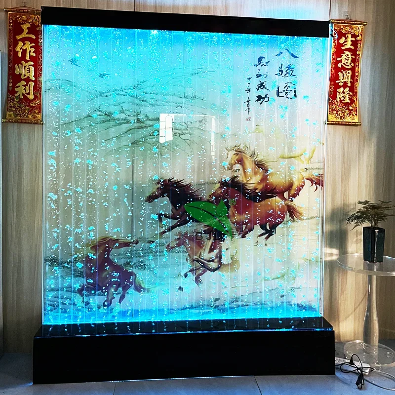 indoor light decoration room divider colorful led acrylic water bubble wall panel screen with pattern background