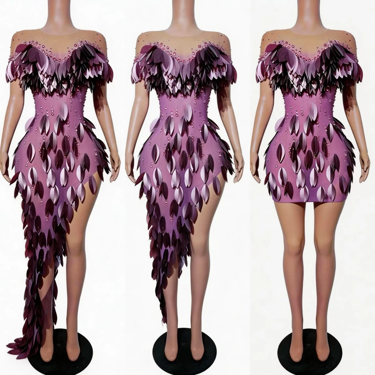 Women Sexy Elegant Evening Dress Birthday Sparkly Rhinestone Sequins Tassel Prom Formal Dresses Nightclub Bar Dance Show Dress