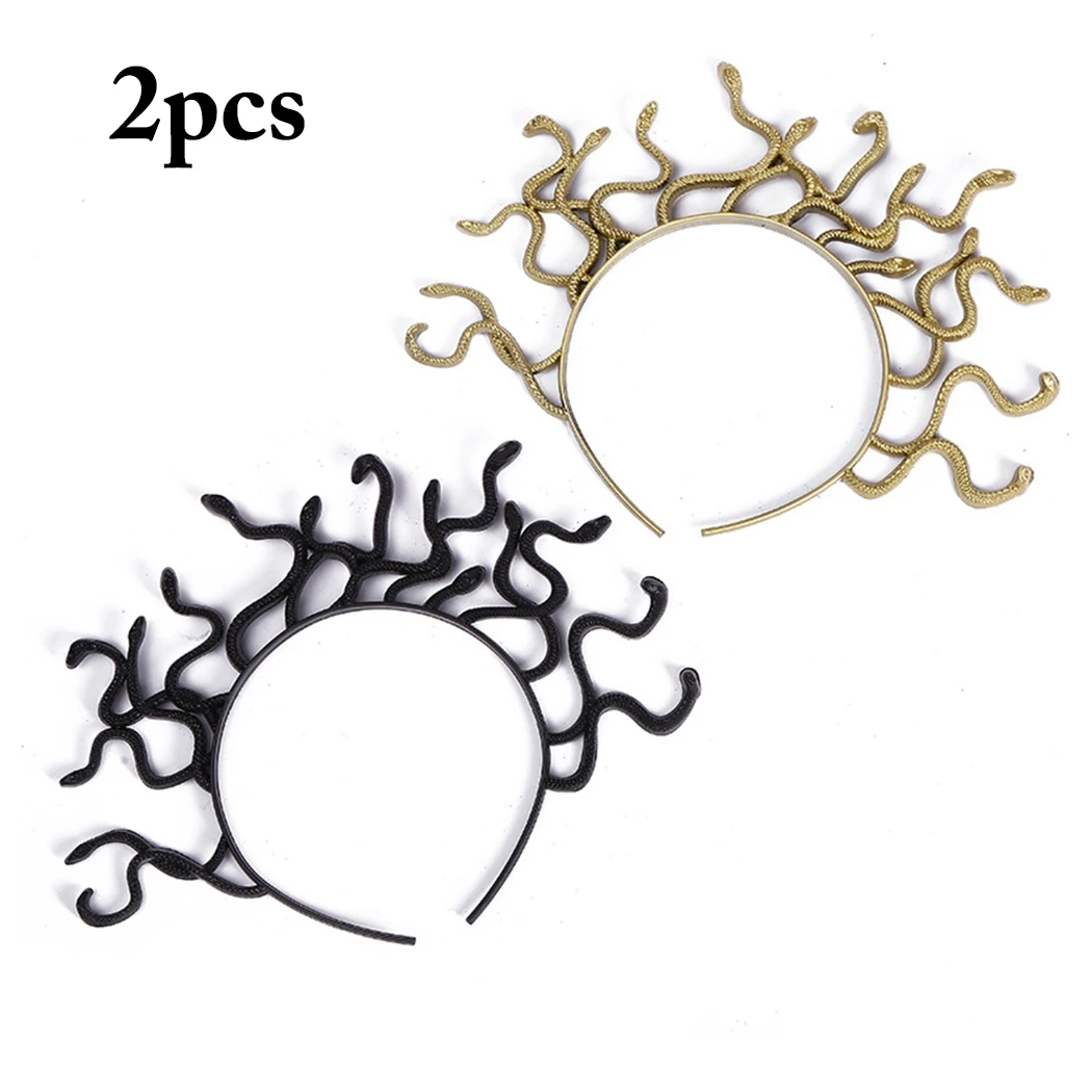 2Pcs Halloween Vintage Medusa Snake Costume Headband Cosplay Dress-Up Headpiece Carnival Mardi Gras Masquerade Party Supplies