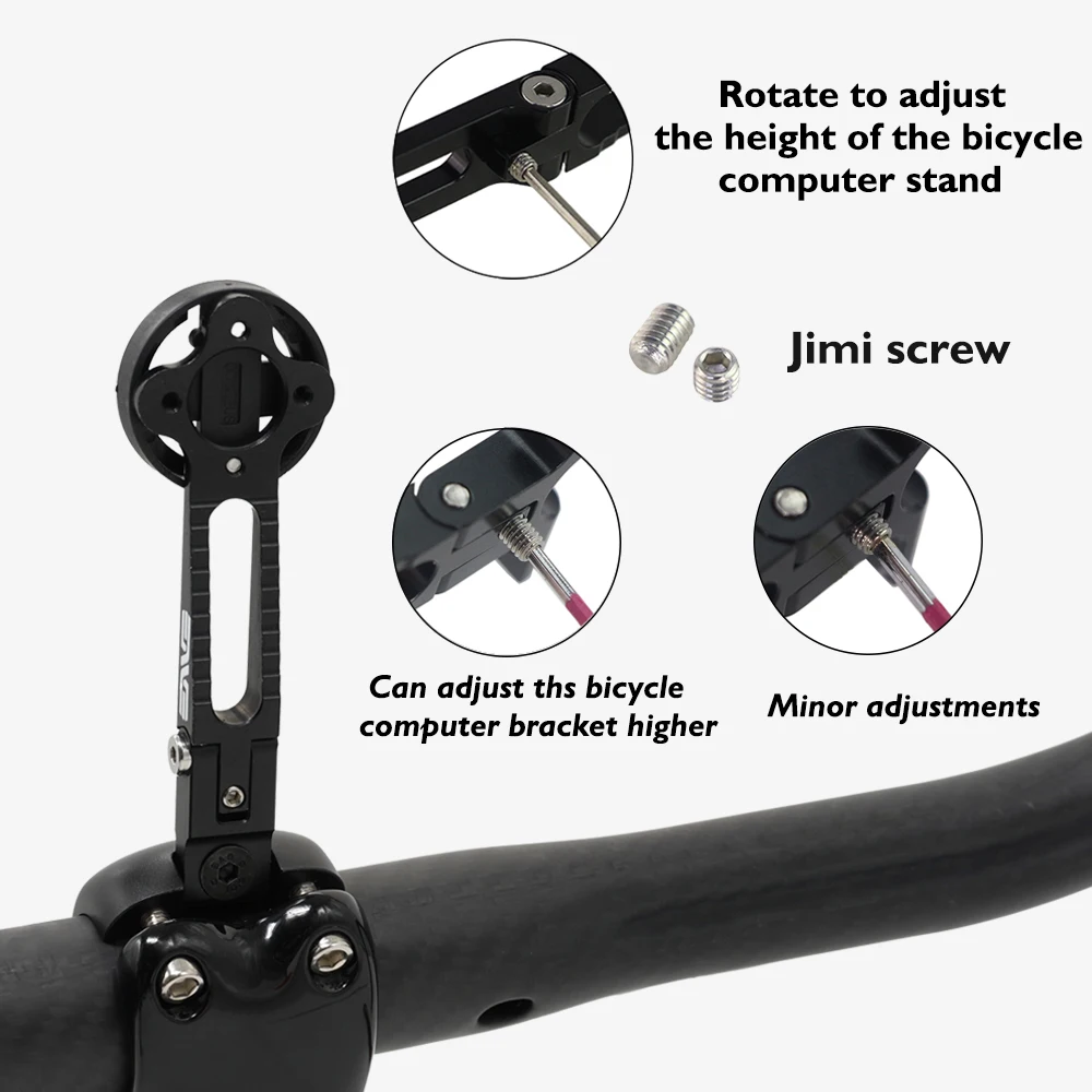 Suporte para computador de bicicleta de estrada Aero, suporte de liga de alumínio usinado CNC para Garmin Wahoo, design elegante para guidão e hastes Aero