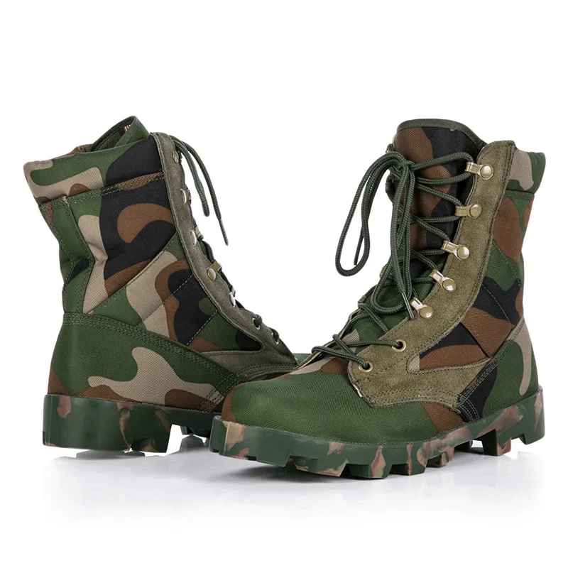 Tactical Boots Men Training Special High-Top Shoes Outdoor Shock-Absorbing Hard-Soled High-Waist Hiking Shoes