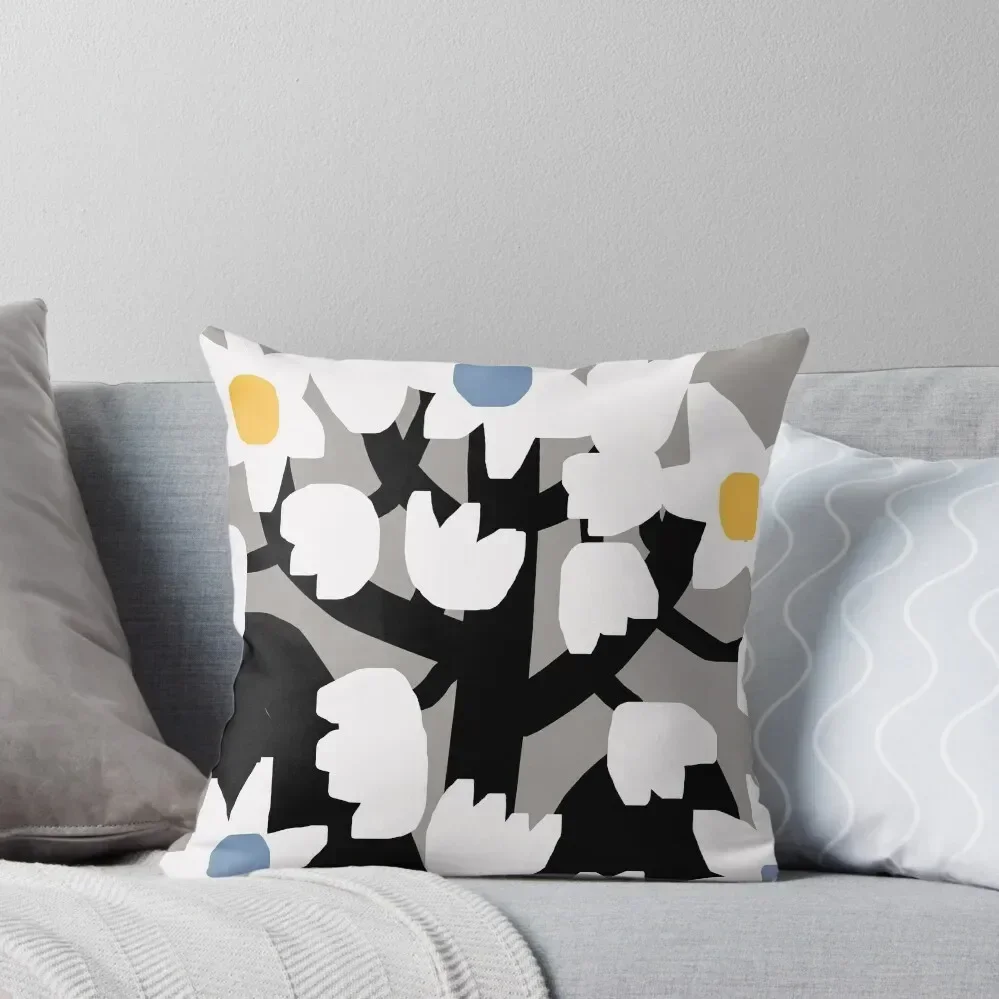 

Bold Modern Abstract Scandinavian Black and White Flowers Throw Pillow Decorative Pillow Covers For Sofa pillow