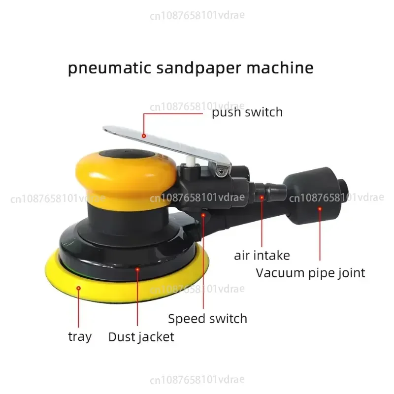 6 Inch 150mm Vibration Dust Free Random Track Sander Polisher Pneumatic Eccentric Sander