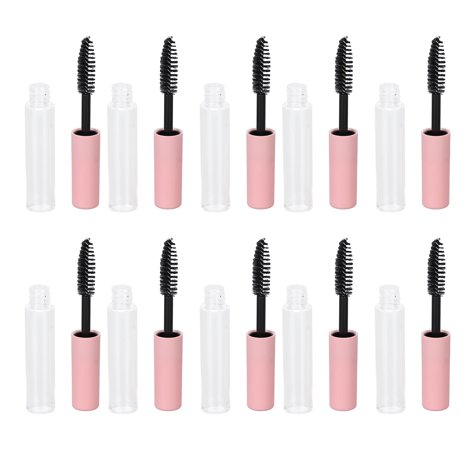 10pcs Empty Mascara Tube DIY Refillable Clear Portable Eyelashes Mascara Cosmetic Bottle for Eyelash Growth Oil 5ml