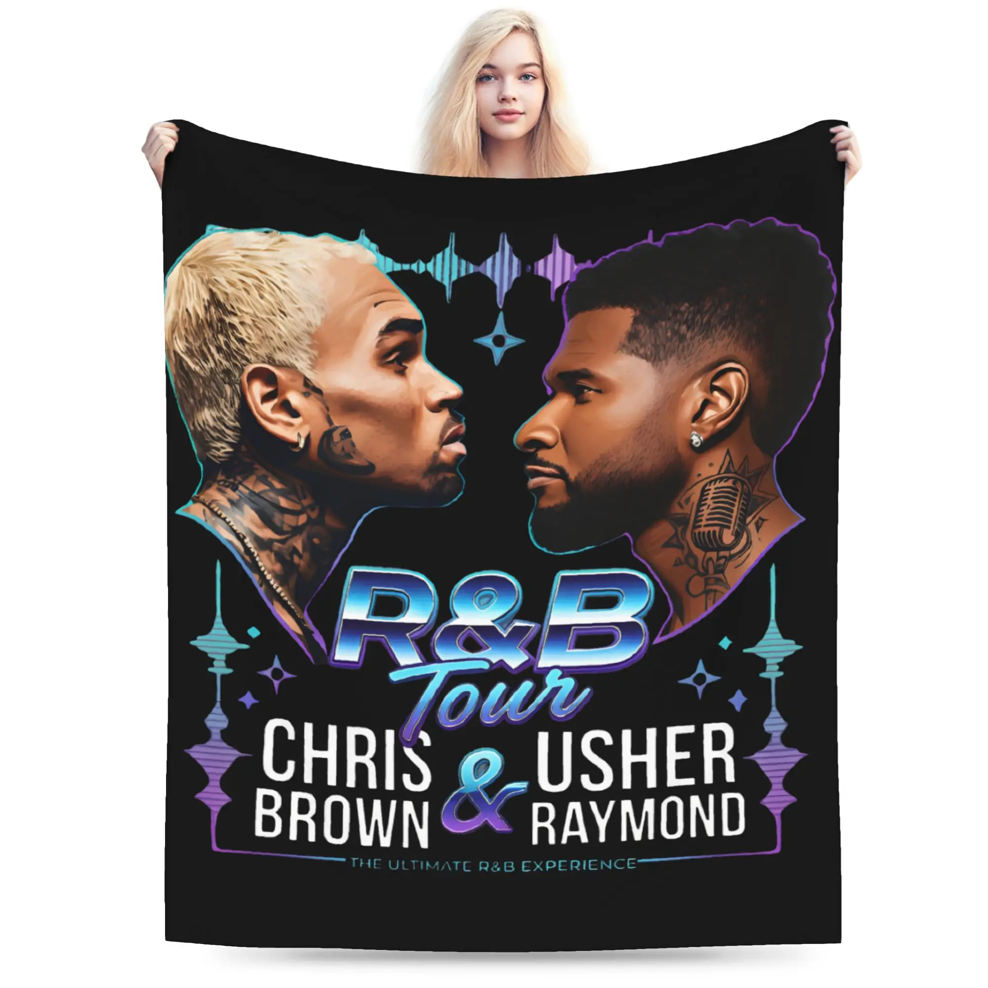 Chris Brown And Usher The Rb Tour Flannel Blanket Spring Raymond And Brown Soft Warm Bedding Throws for Kids Bedspread Sofa Bed