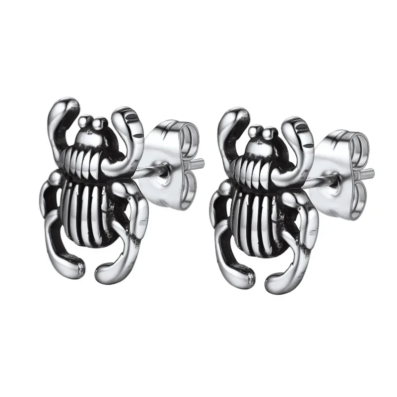 Stainless Steel Earrings Insect Beetle Stud Earrings for Men Women Dainty Accessaries Hot Sale Birthday Gifts for Friends