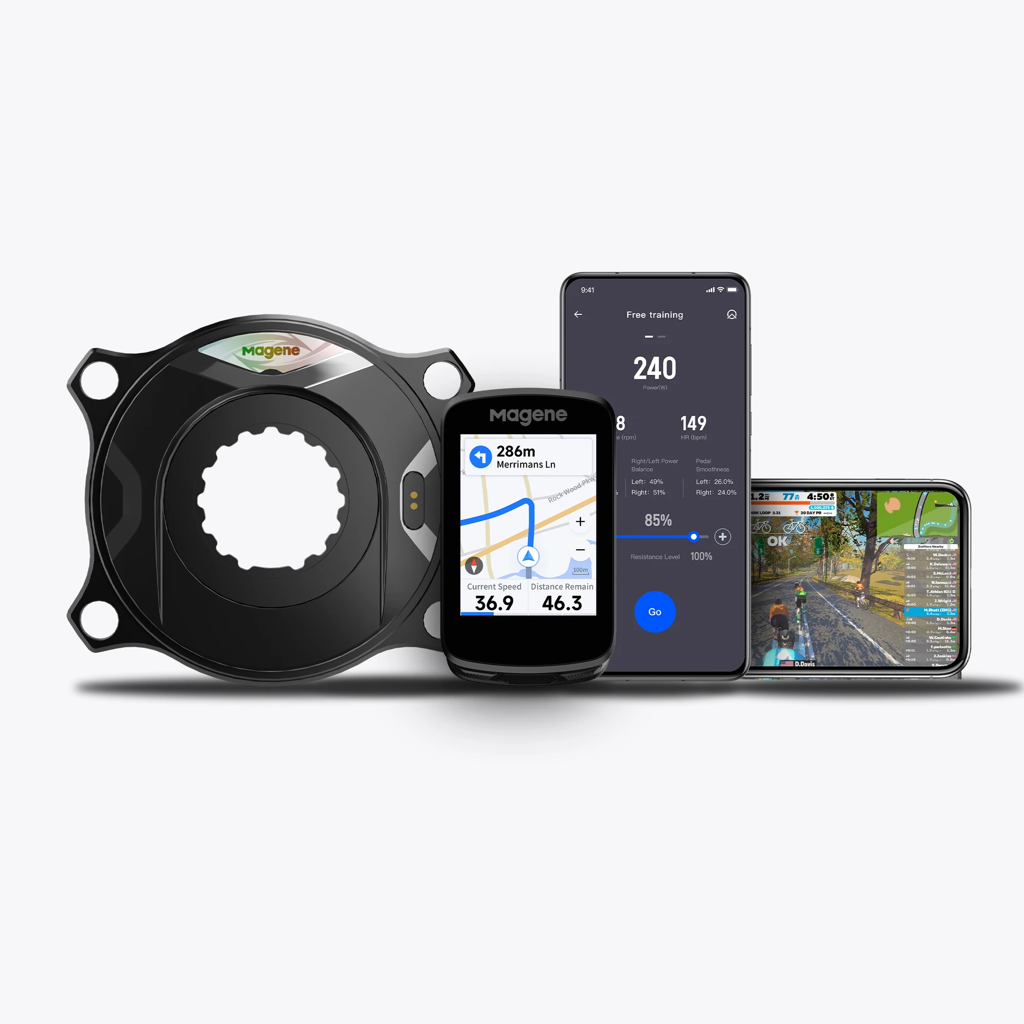 Magene P515 Spider Based Power Meter 4 Bolt 110BCD 29mm Spindle ANT Bluetooth Cadence Pedal Balance Smoothness - view 5