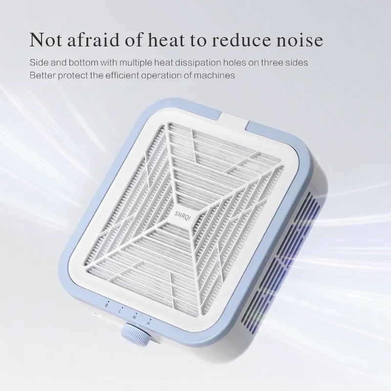 120W Professional Rechargeable Turbo Vacuum Cleaner, Brushless Nail Dust Collector, Dual Hand Strong Suction Nail Dust Extractor view 2