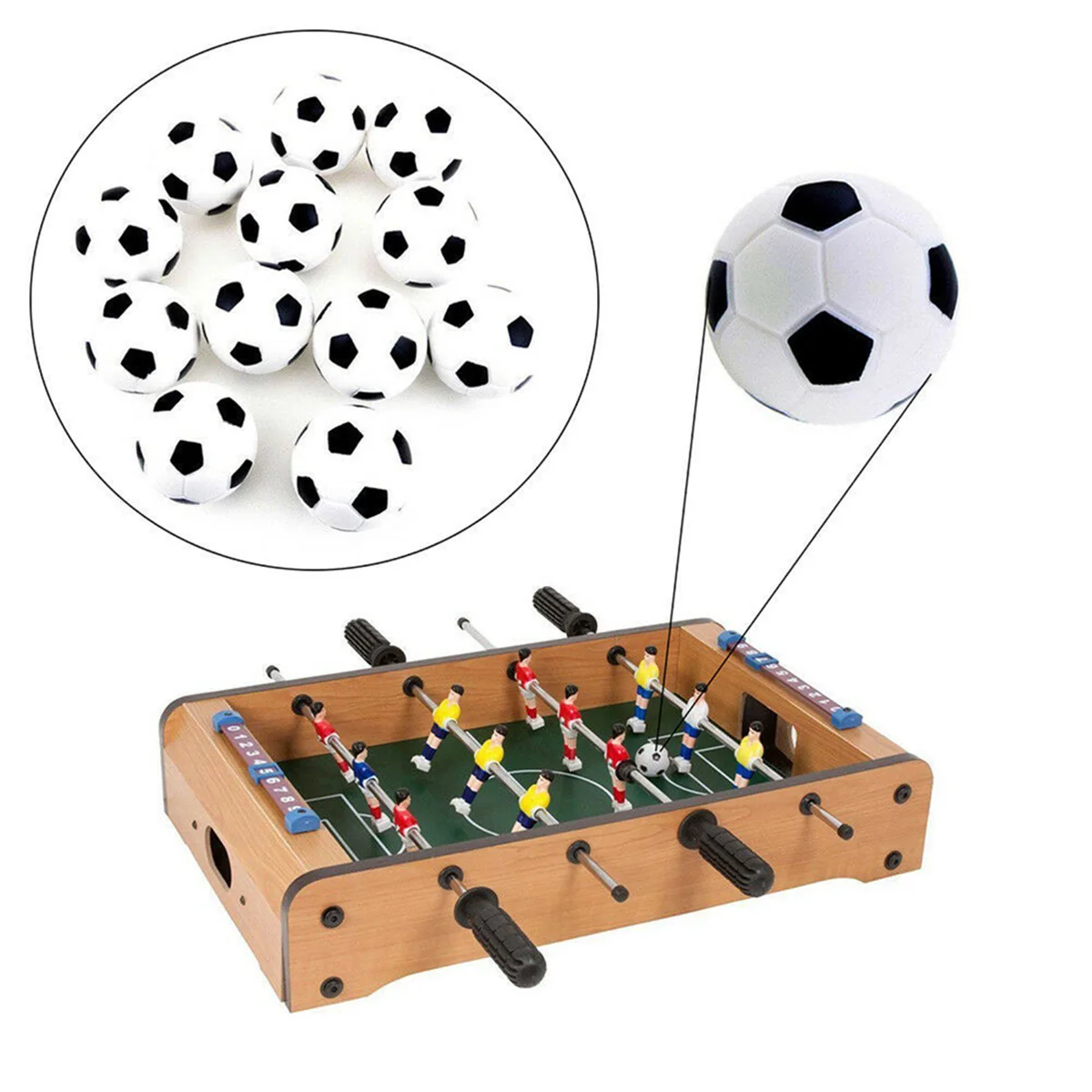 

8pcs 32Mm Plastic Replacement Footballs For Tabletop Soccer Black White Mini Balls Kids Accessory Table Football Machine Parts