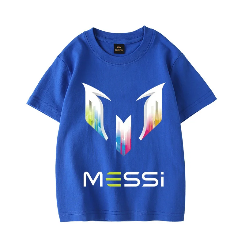 New 100%Cotton Footballer Messi T-Shirt  Summer Child Clothes Comfortable Fashion Sweat Breathable T-Shirt Short Sleeve T-Shirt