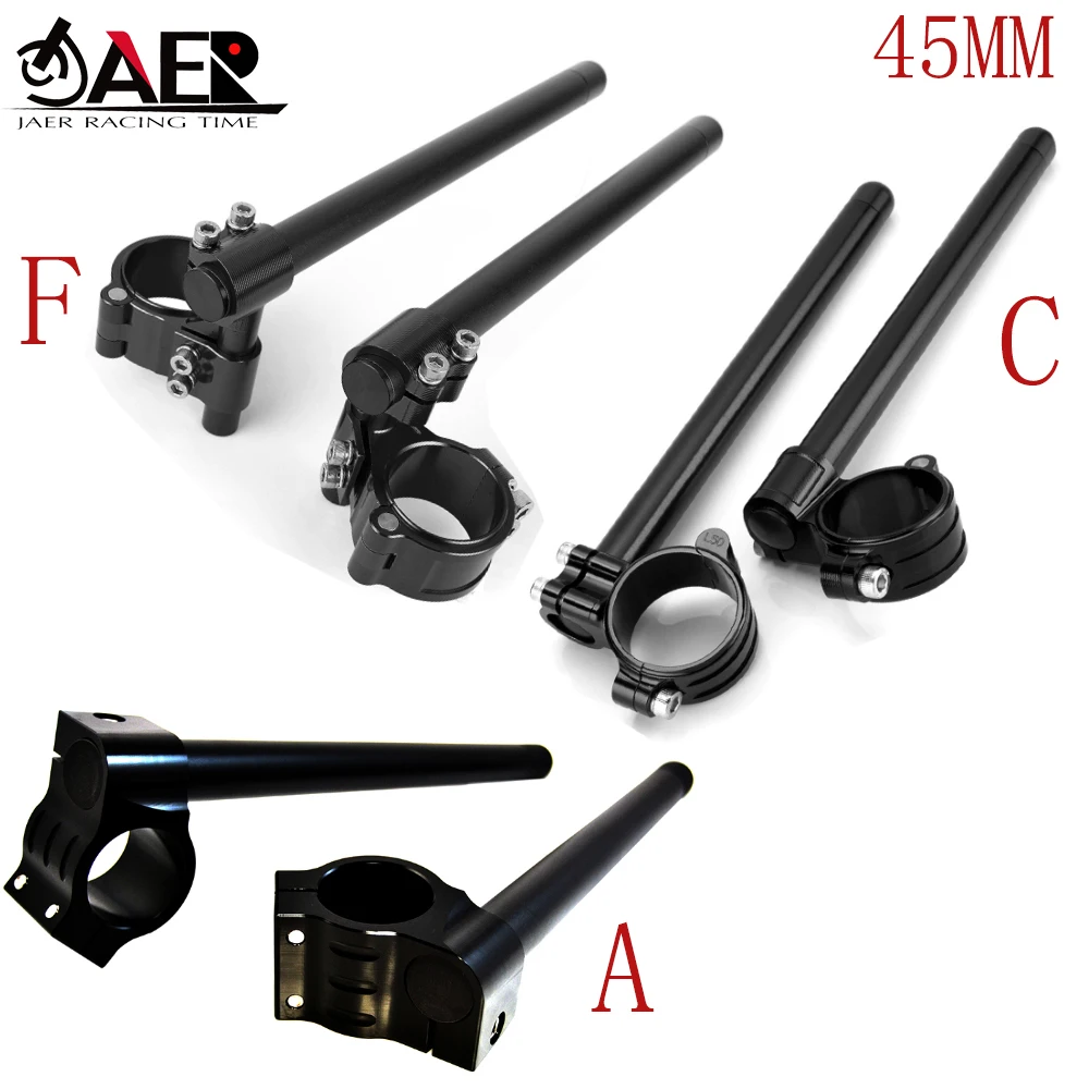 

45mm Motorcycle CNC Billet Aluminum Adjustable Clip-On Handlebar Fit most of sport bike with 45mm fork clip motor