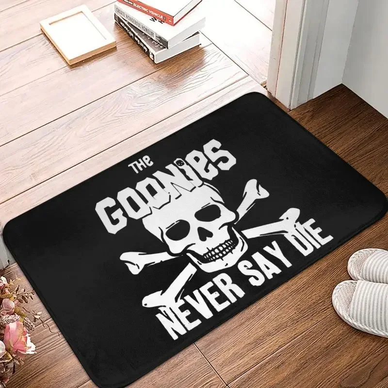 The Goonies Never Say Die Front Door Floor Entrance Mats Outdoor Comedy Film Skull Pirate Kitchen Bath Doormat Garden Carpet Rug