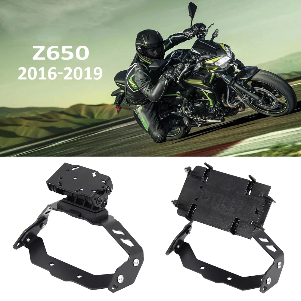 

Мотоцикл для Kawasaki Z650 Z 650, передняя подставка для телефона, держатель, GPS-крепление, навигационная пластина, кронштейн USB 2016-2019 2018 2017