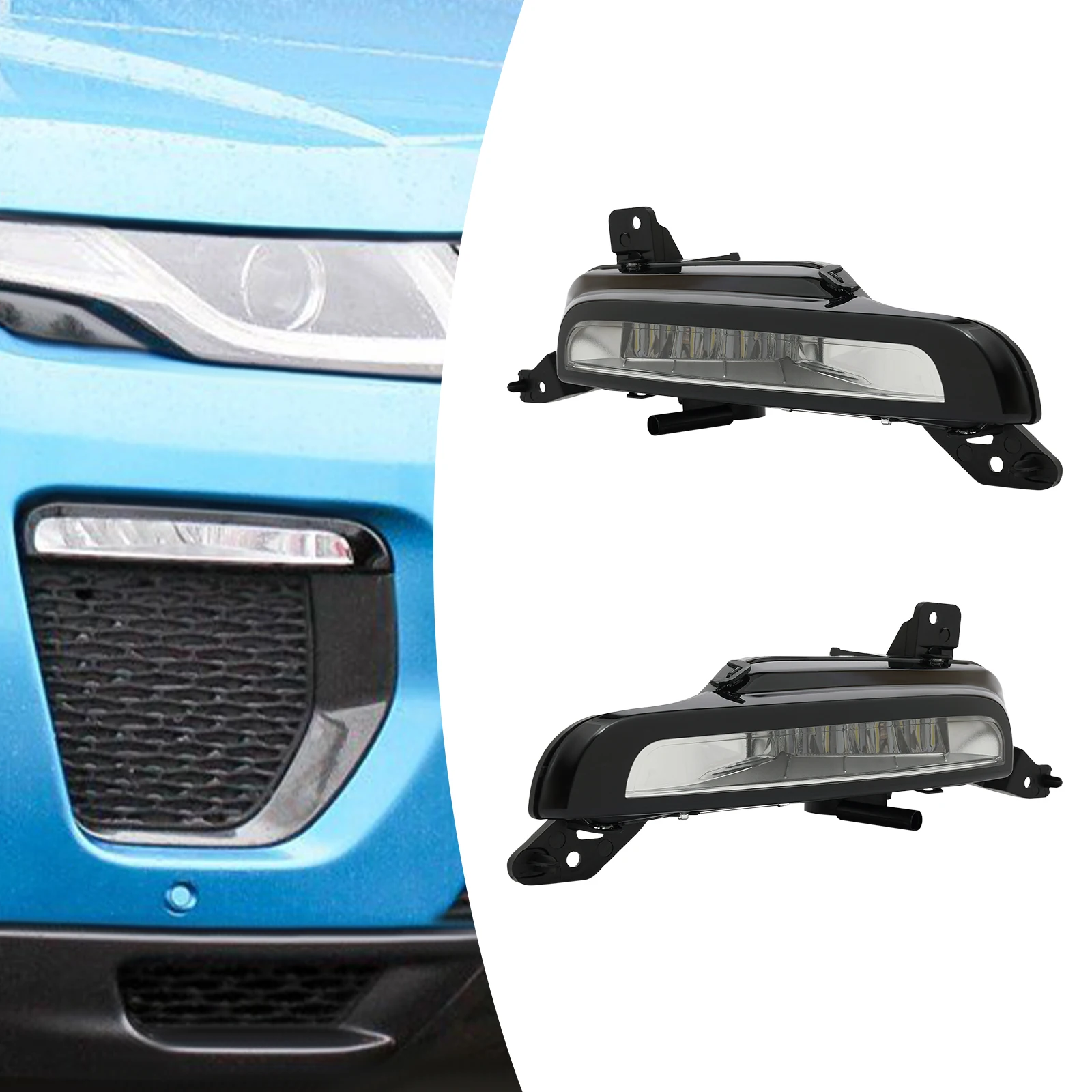 

LED DRL Daytime Running Fog Light (Left&Right) For Land Range Rover Evoque 2016 2017 2018