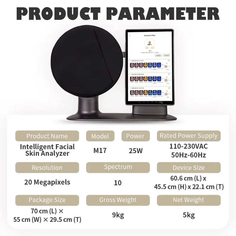 Ai Facial for Moisture Test Clinic 16 Languages Hd Pixel Display 4k Ai Facial Personal Care