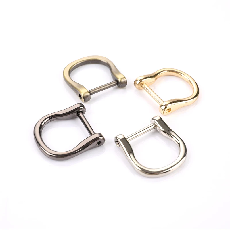 5PCS Shackle Clasp Bag Strap Belt Handle Metal Detachable Removable Open Screw D Ring Buckle Shoulder Webbing Leather Craft