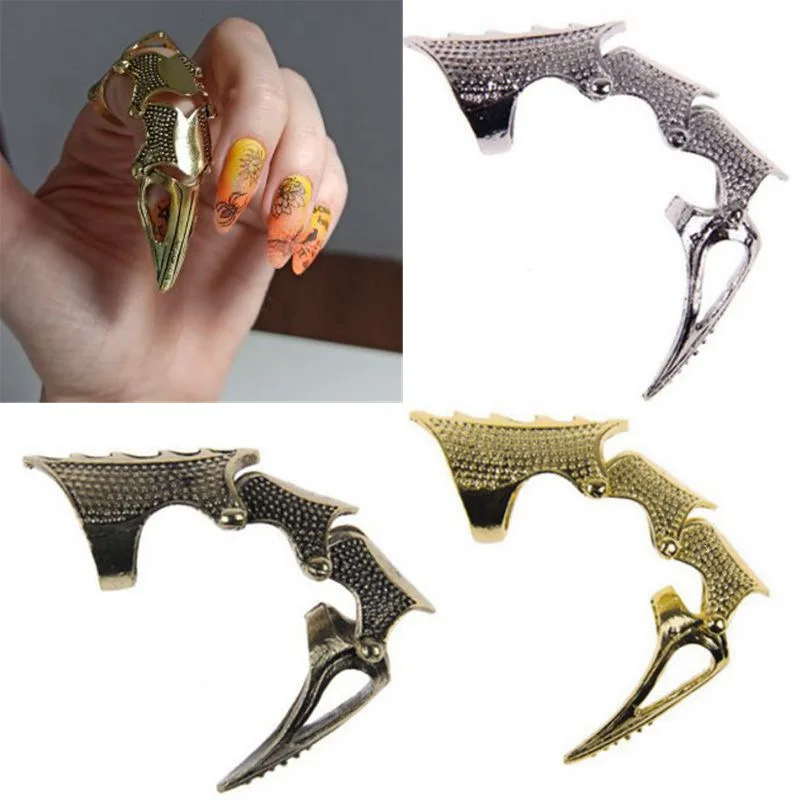 Vintage Punk Gothic Metal Claw Armor Rings Fashion Solid Color Flexible Bendable Exaggerated Ring Women Men Christmas Decoration