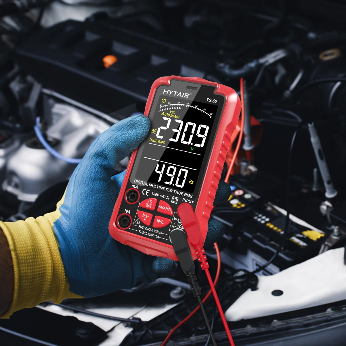 

TS-60 Automotive Digital Multimeter 6000 Counts Rechargeable for Automotive Diagnostics Electrical Testing Vehicle Maintenance