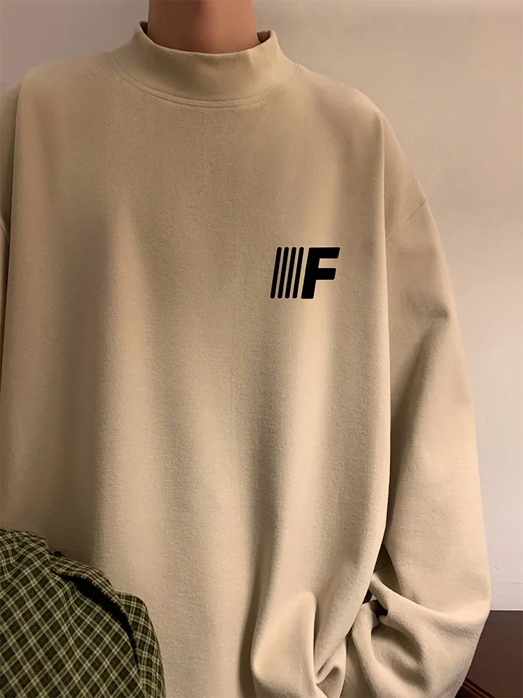 

Немецкий бархатный мужской базовый повседневный вязаный свитер с высоким воротником, зимняя модная внутренняя одежда, американский сле