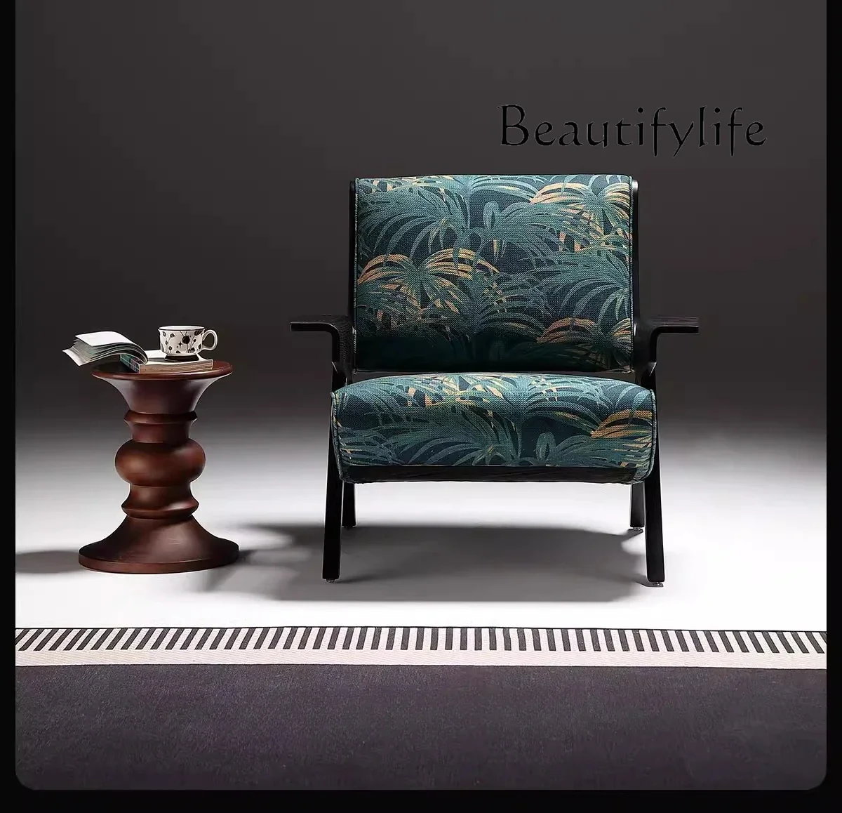 

BJ Medieval Sofa Chair Retro Art Single Casual Armrest Solid Wood Creative High-end Living Room