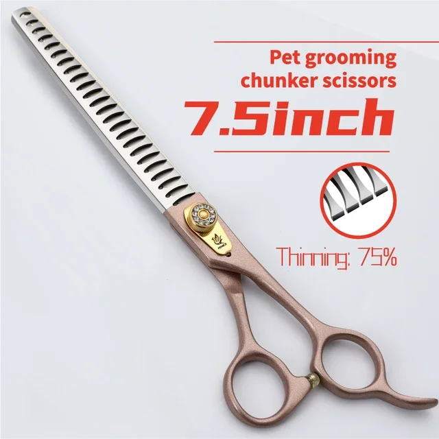 Fenice 7.0/7.5inch Dog Beauty Scissors Professional Thinning Scissors Pet Items Chunker Scissors Dog Pets Supplies Accesories