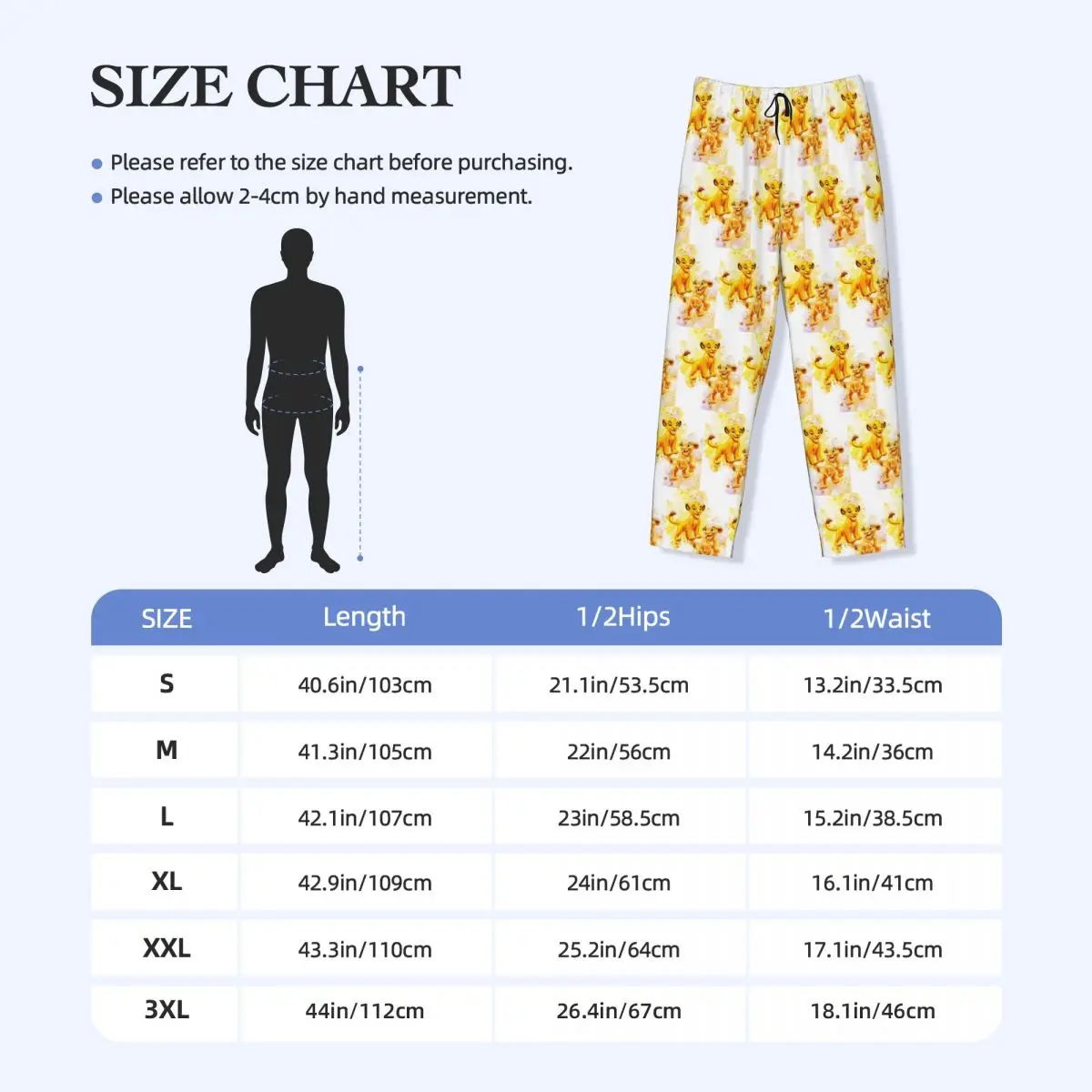 Pantalones de pijama personalizados King Lion Simba para hombre, Hakuna Matata, película de Anime, salón, ropa de dormir elástica con bolsillos