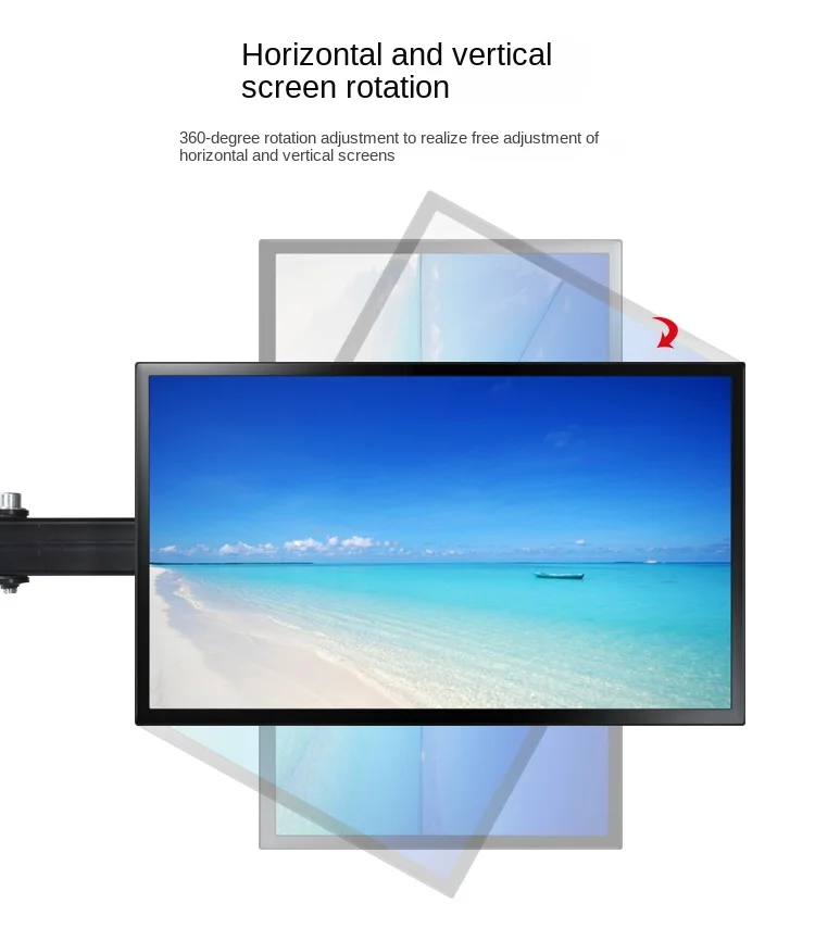 Multi-Screen Display Support Arm 3-Screen 4-Screen LCD Computer Desktop Rotating Splicing Rack Two-Screen Bracket Base Type