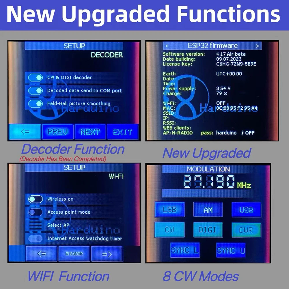 SI4732 ATS-25 Max-Decoder Radio Receiver Version 4.16 All Full Bands Receiver Adds Adds CW RTty Decoding Function WiFi Function