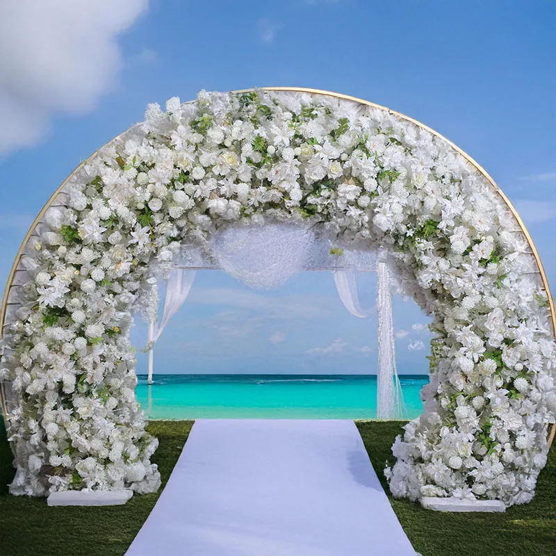 

240CM Wedding Background Decoration Arches Window Display Mall Exhibition Hall Decoration Hydrangeas Green Plants Flower Rows