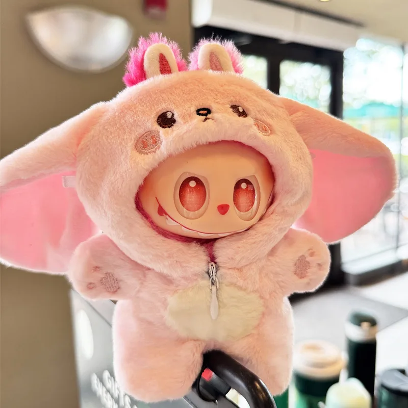 Alleen Poppenkleertjes Geschikt Voor 17 Cm Labubu Dier Olifant Leuke Kat Kleding Set 10 Cm Labubu Poppenkleertjes Labubu pop Accessoires