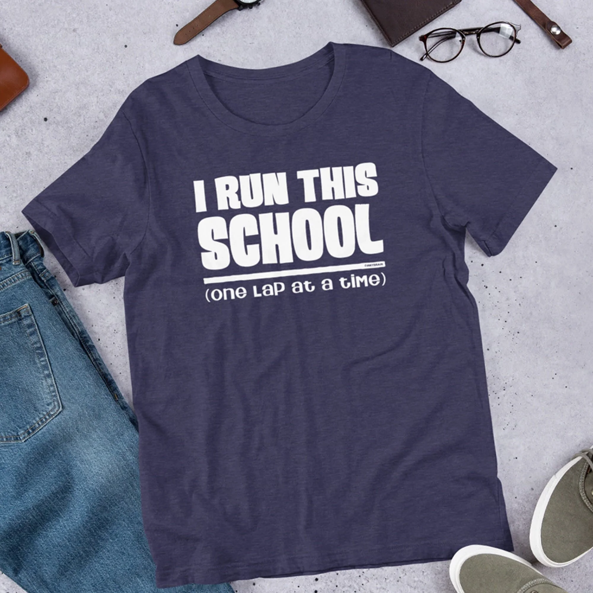 I Run This School One Lap at a Time Running Club T Shirt for Him Track and Field Team Her Race Day Tanks Marathon Jogging Tops