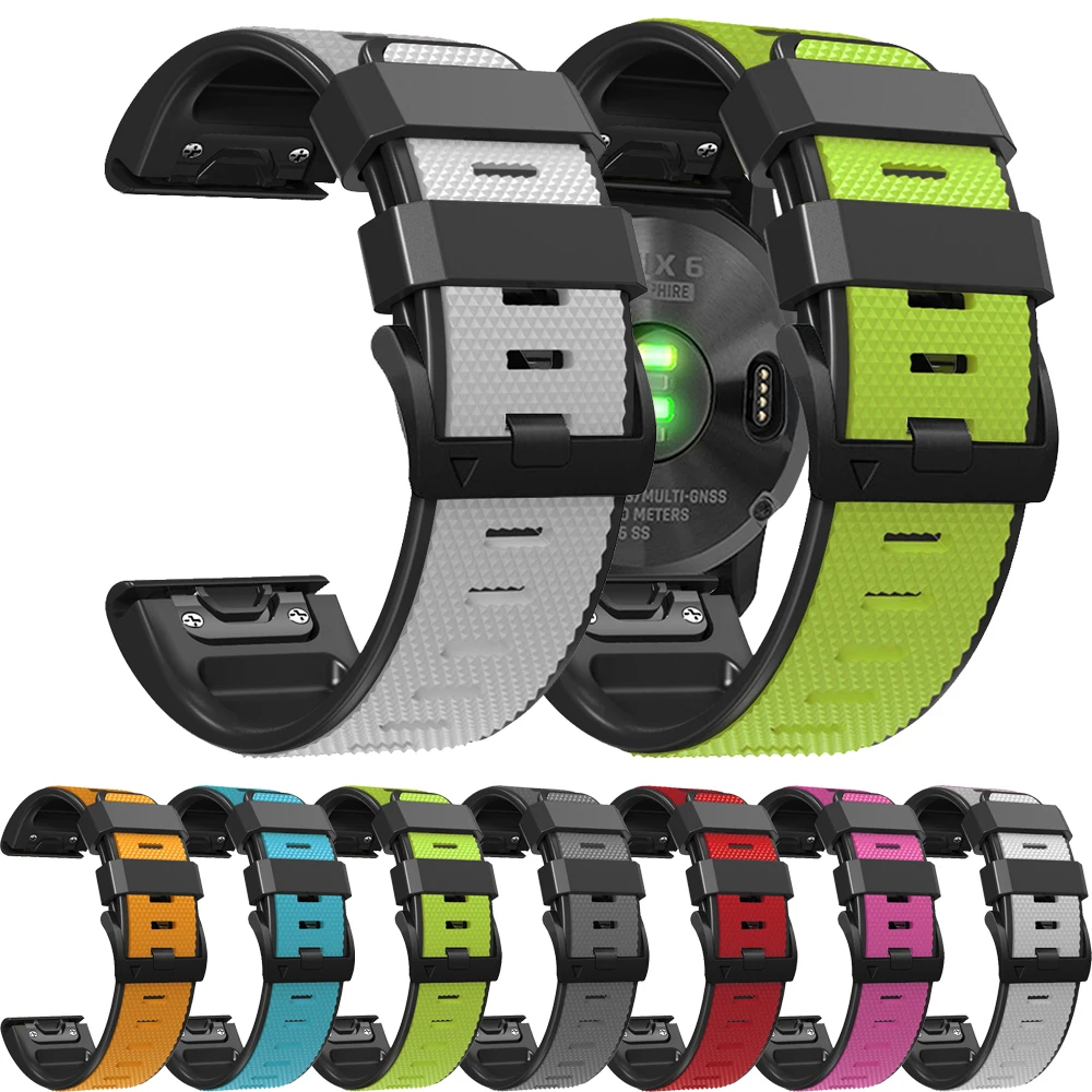 22 26mm QuickFit Silicone Strap For Garmin Fenix 8 E 47/51mm 7 7X Pro Epix Smart Band Bracelet Fenix 6 6X Pro 5 5X Plus Enduro 3