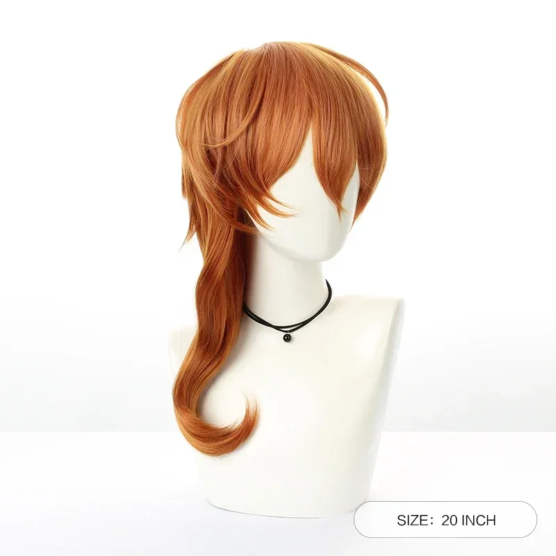 Anime Nakahara Chuuya Wig Bungou Stray Dogs Cosplay 20inch Hair Halloween Costume Christmas Party Wigs Heat Resistant Synthetic