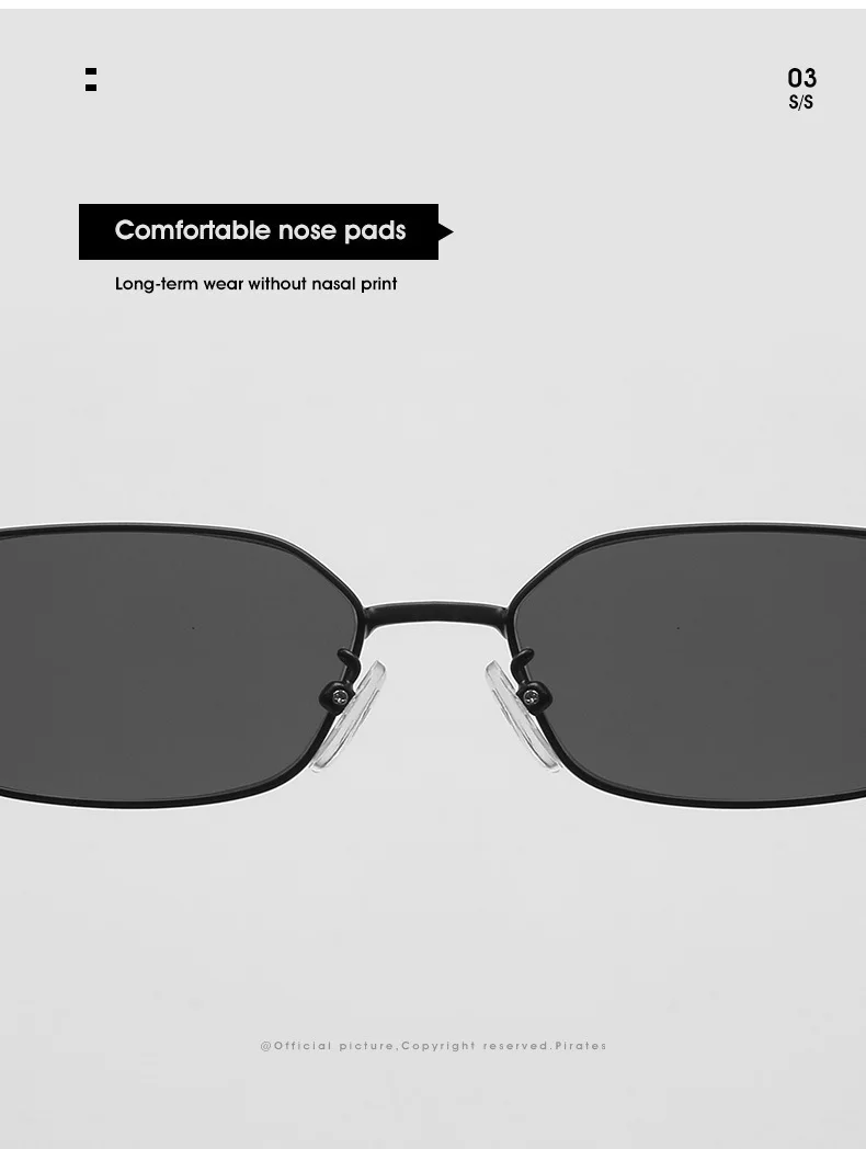 Neue Quadratische Sonnenbrille für Damen und Herren, Rechteckige Sonnenbrille mit Metallrahmen, Ovale Brillen für Männer und Frauen – Detail 8