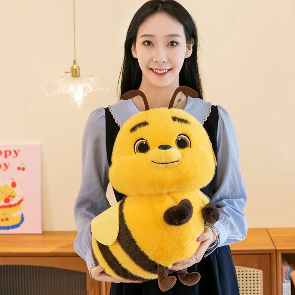 Crianças presente sofá travesseiro abelha brinquedo de pelúcia dos desenhos animados kawaii pelúcia abelha boneca de pelúcia 25/33cm abelha animal plushie presente de aniversário