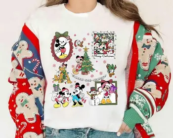 Coquette Bow 迪士尼米奇和朋友聖誕襯衫 水彩米妮黛西聖誕襯衫 10 最佳銷售 黛西迪士尼 - №9