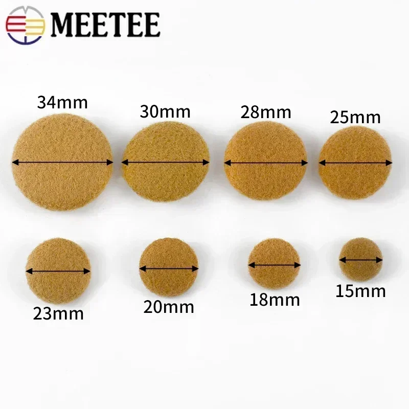 Meetee 50Pcs 15-38mm High-grade Cashmere Covered Buttons Windbreaker Coat Button DIY Sewing Clothing Scrapbooking Accessories