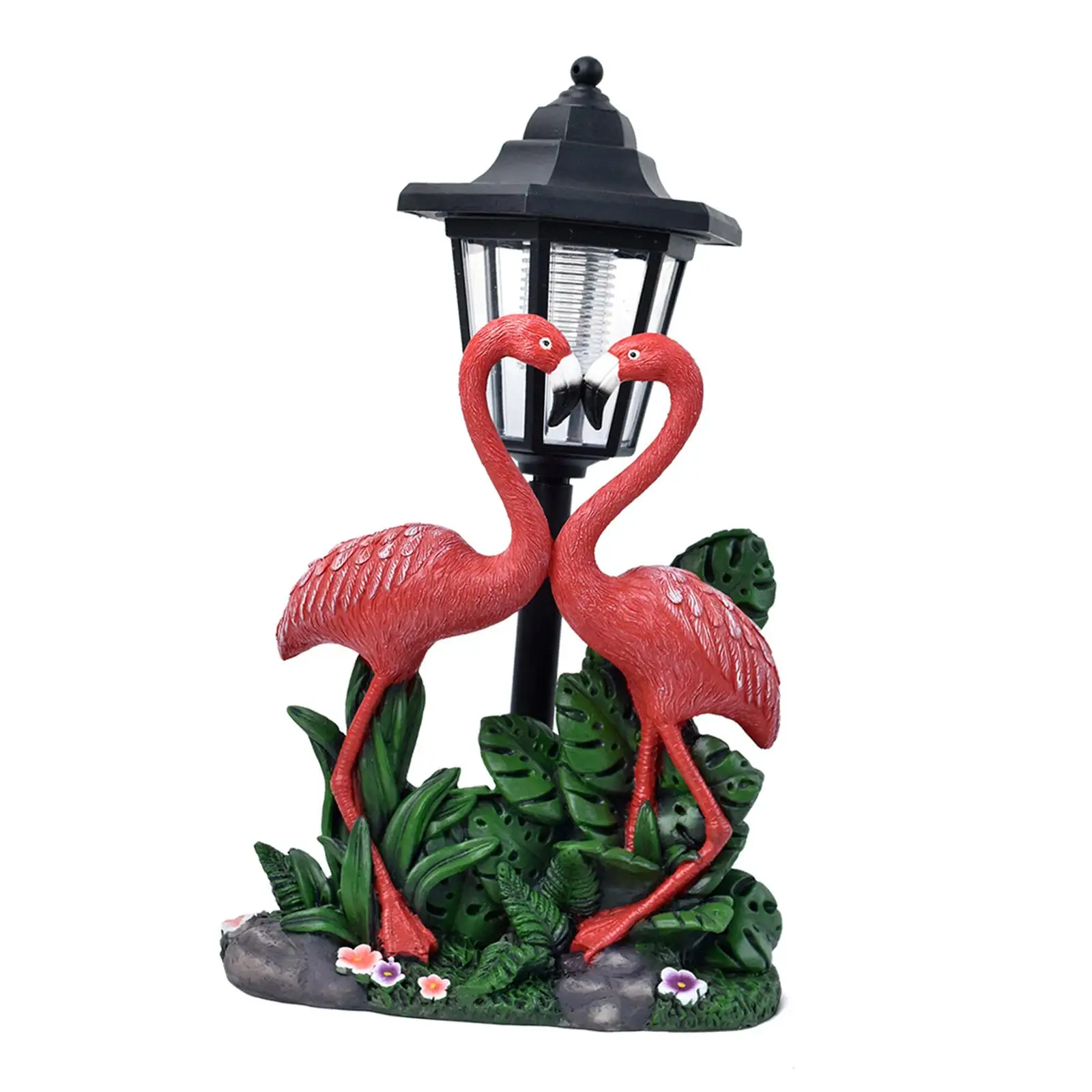 Solar Powered Light Flamingo Figurine Ornament Walkway Light Garden Decoration