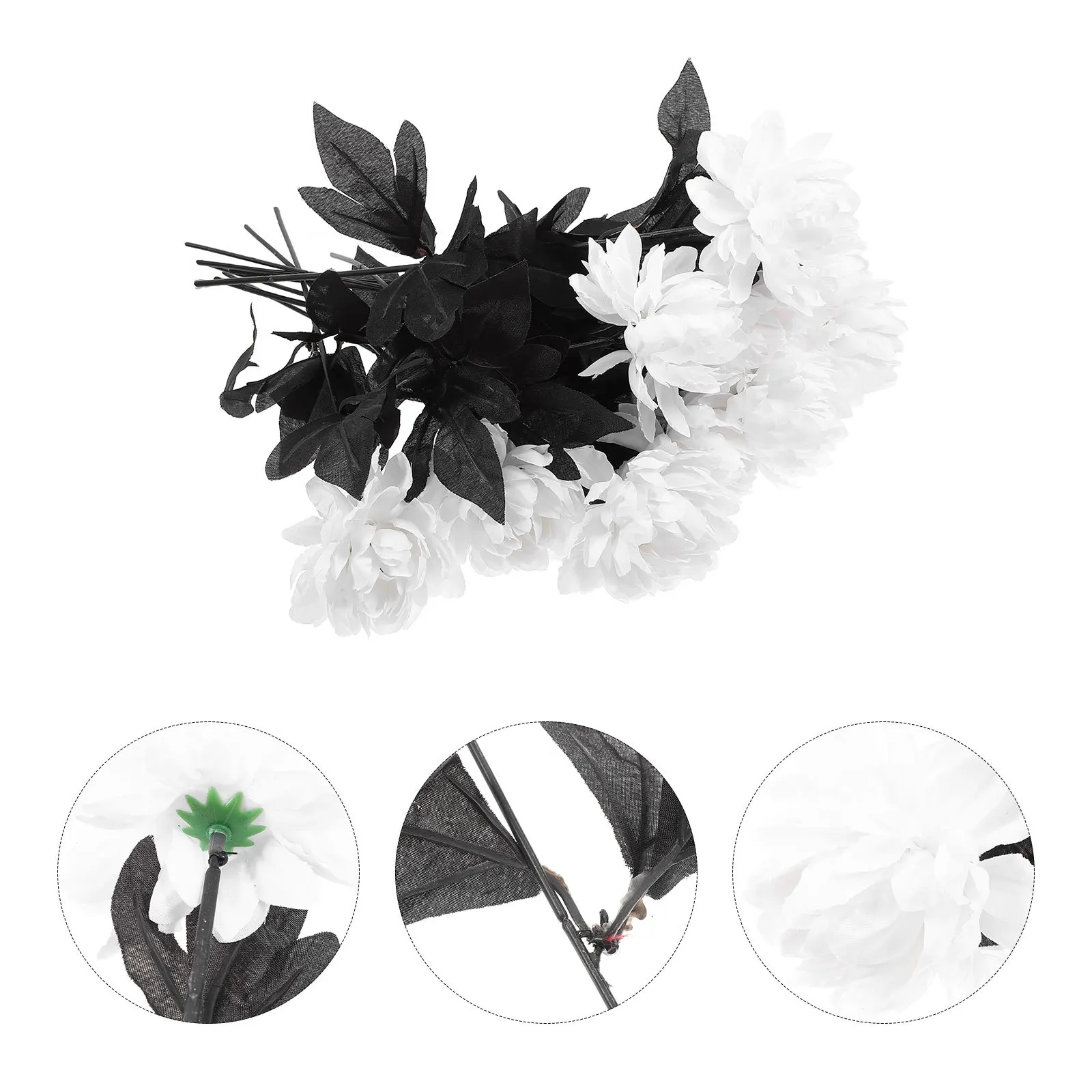 

10Pcs Simulation Artificial Dahlia Flower Bouquet Fabric Fake Flowers Wedding Home Party Decoration Halloween Faux Flower