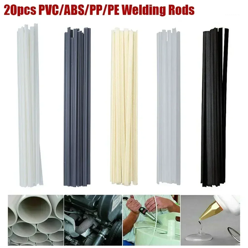 20PCS Plastic Welding Rods ABS/PP/PVC/PE Welding Sticks 5x2mm For Plastic Welder Gun Bumper Repair Welding Supplies