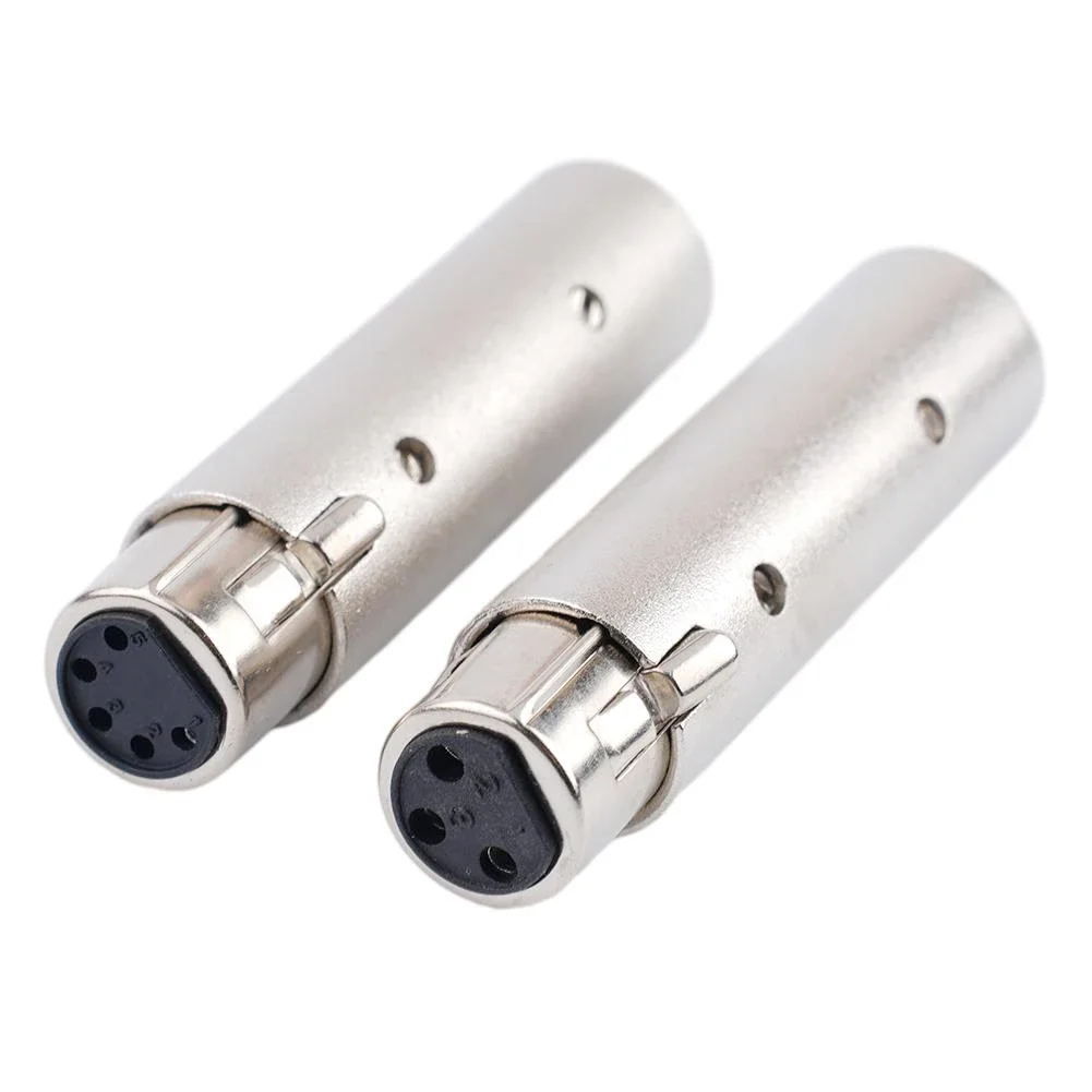 3 Pin XLR To 5 Pin DMX Metal Cased Converter Adaptor Audio Lighting Adapter For Stage And Theatre Lighting