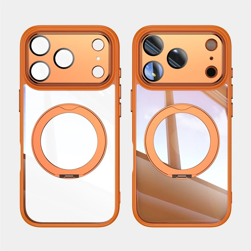 حافظة مغناطيسية بحامل حلقي معدني لهاتف Magsafe IPhone 17 Air 16 E 14 13 15 Pro Max Plus 17Air 17Pro 16E Mac غطاء هاتف آمن #1