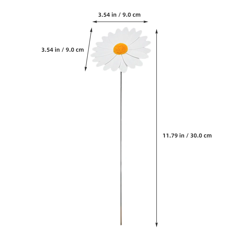 

10Pcs Daisy Garden Stakes Delicate Flower Decorations Lawn Ornament Yard Art Garden Decoration Props