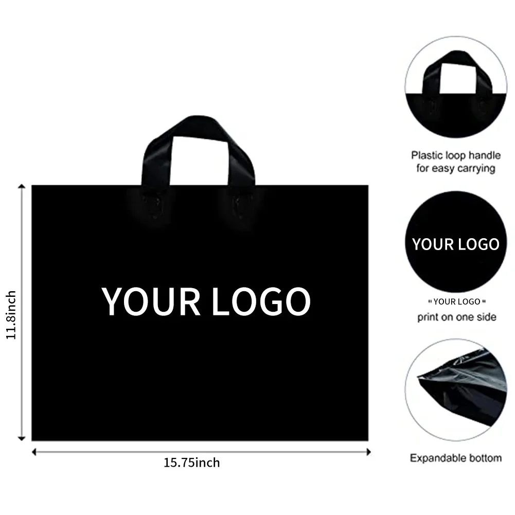 10/20/50 Pz Custom Logo Sacchetti Colorati Della Shopping Con Maniglia Sacchetti Di Plastica Per Business Regalo Imballaggio