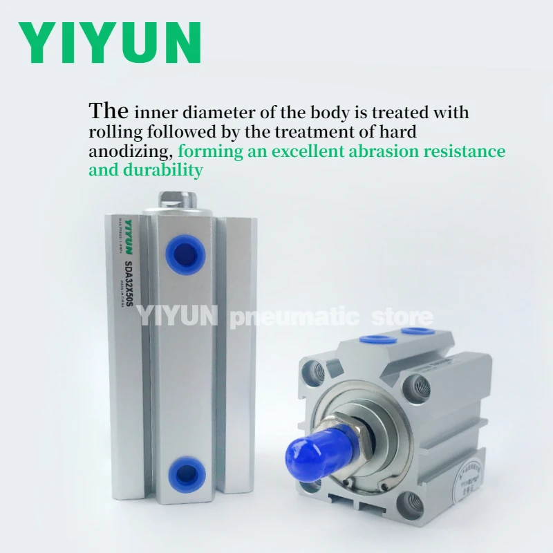 

SDA50,SDA63X5B/X10B/X15X20X25X30X35X40X45X50X60X70X80X90X100X110X120X130X150B YIYUN Тонкий цилиндр/стандартный тип SDA