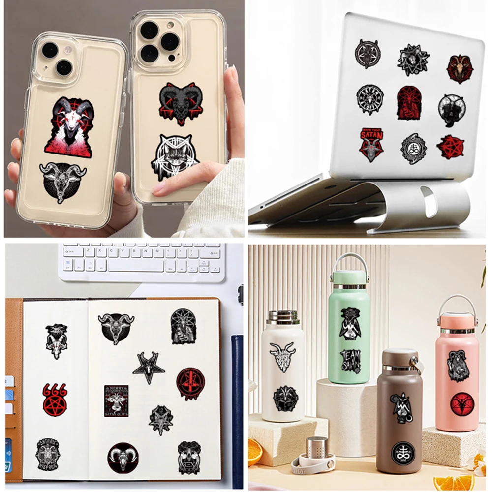 10/30/50pcs Horror Gothic Demon Satan Stickers Cool Cartoon Devil Graffiti Sticker cassa del telefono Skateboard Laptop decalcomania impermeabile